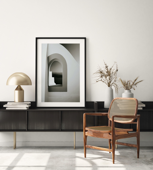 "Black and White I" Santorini Archway Photography
