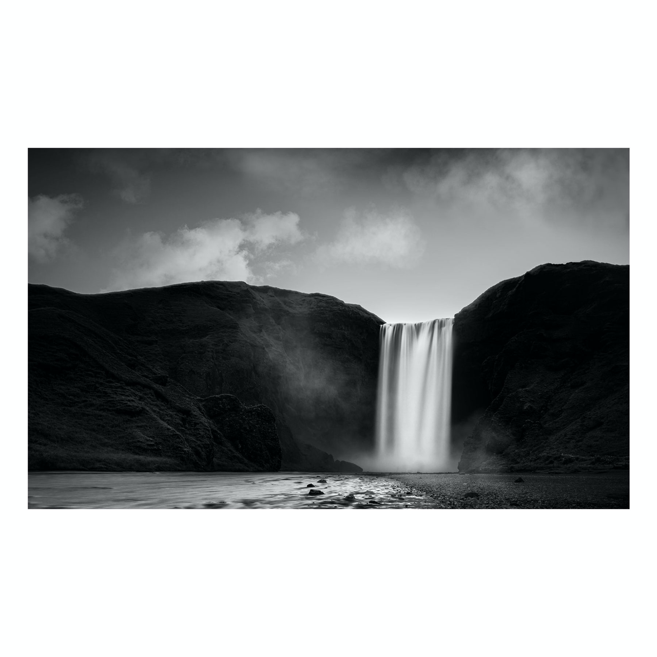 "Midnight's Veil" Waterfall Art Print