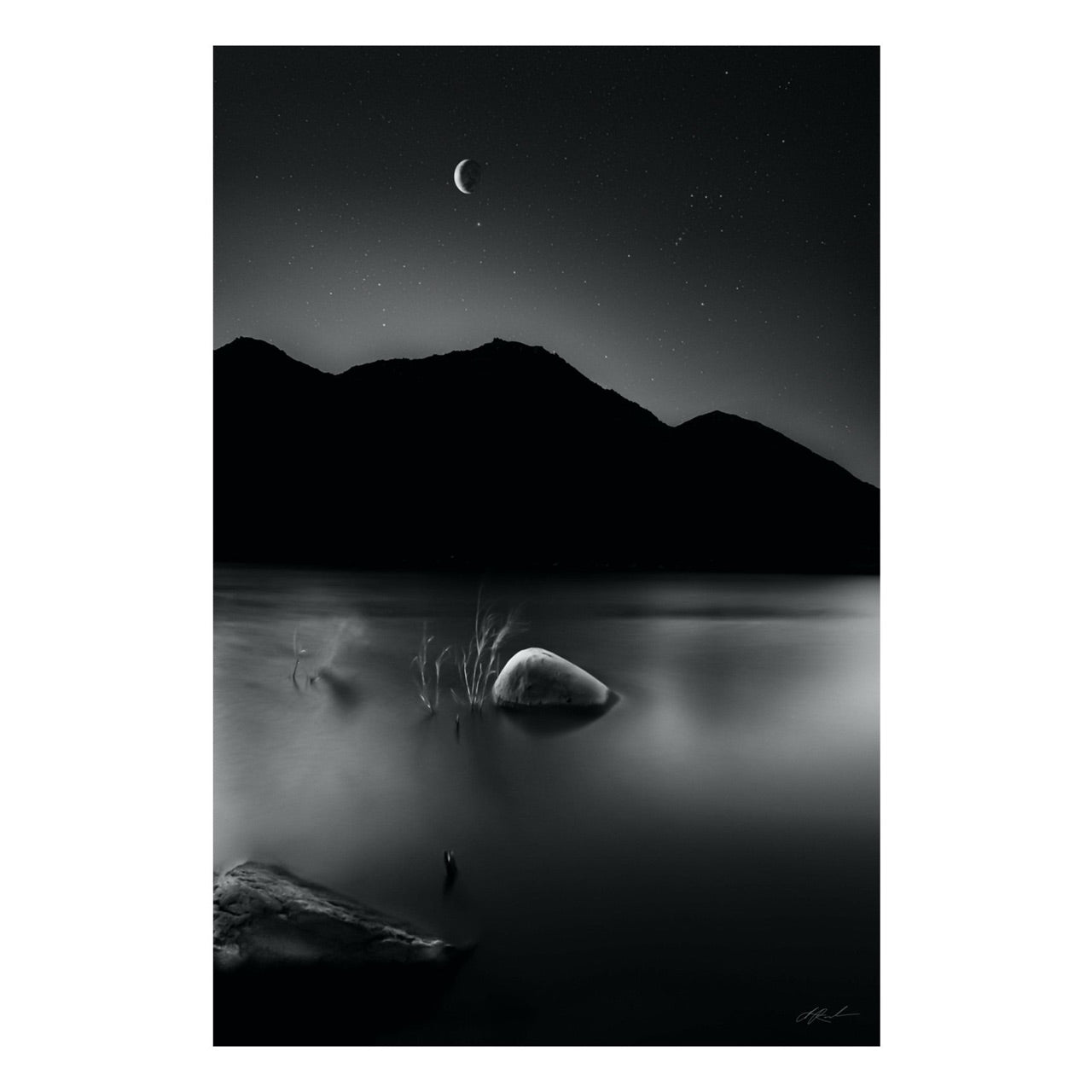"Silvery Night" Black and White Photography Print