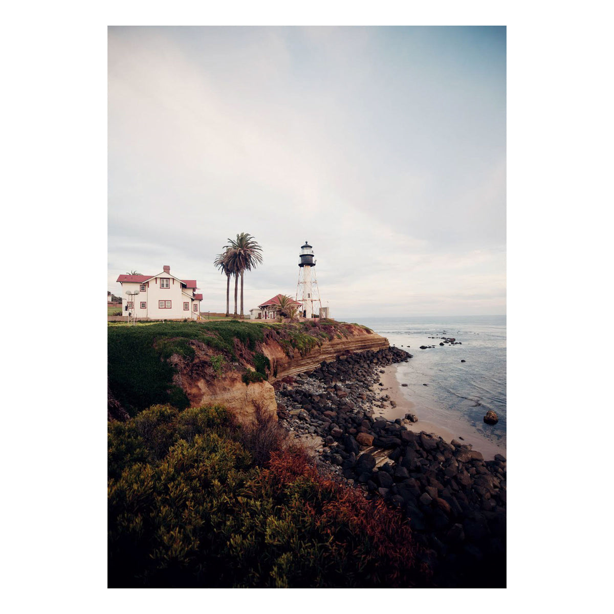 Fine Art Prints - "Lighthouse With Rocks Below" | Coastal Photography Prints