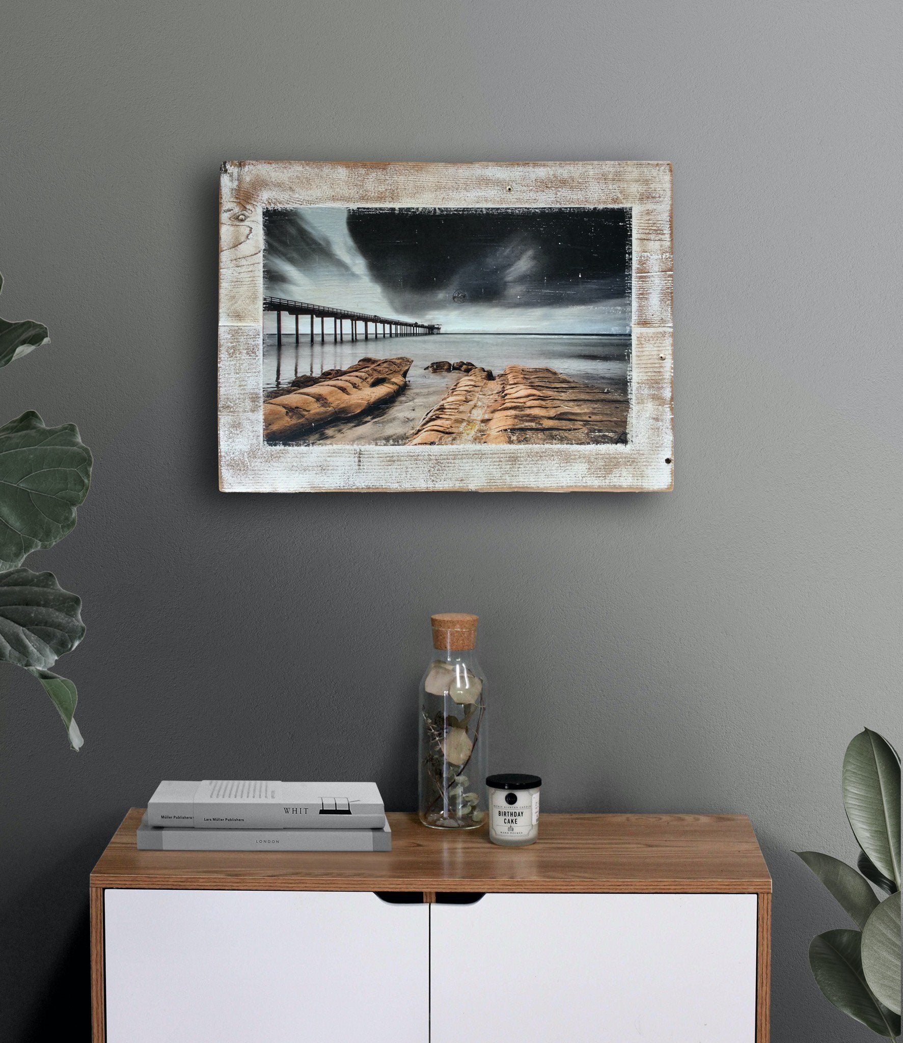 Wood Art Print - "Black Clouds" | Wood Surf Wall Art