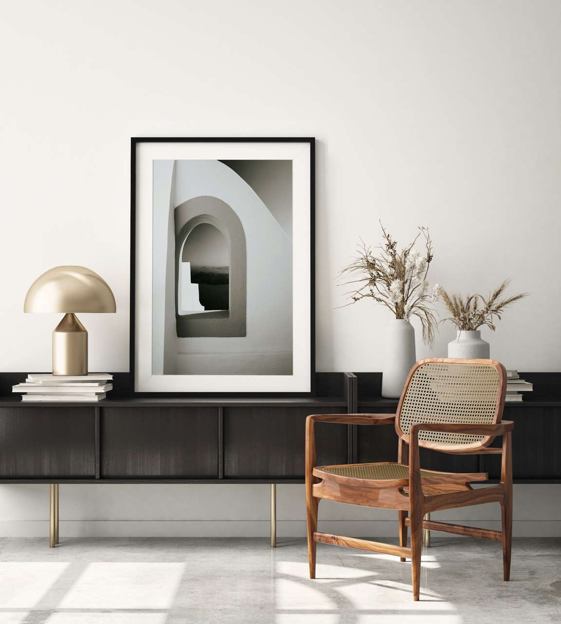 "Black and White I" Santorini Archway Photography