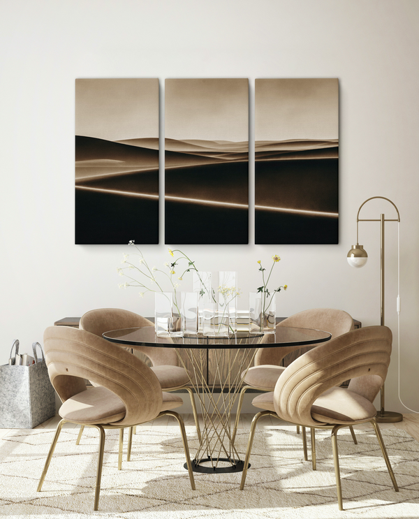 "Bronze Waves of Sand" Triptych, Desert Wall Art - Set of 3 - MK