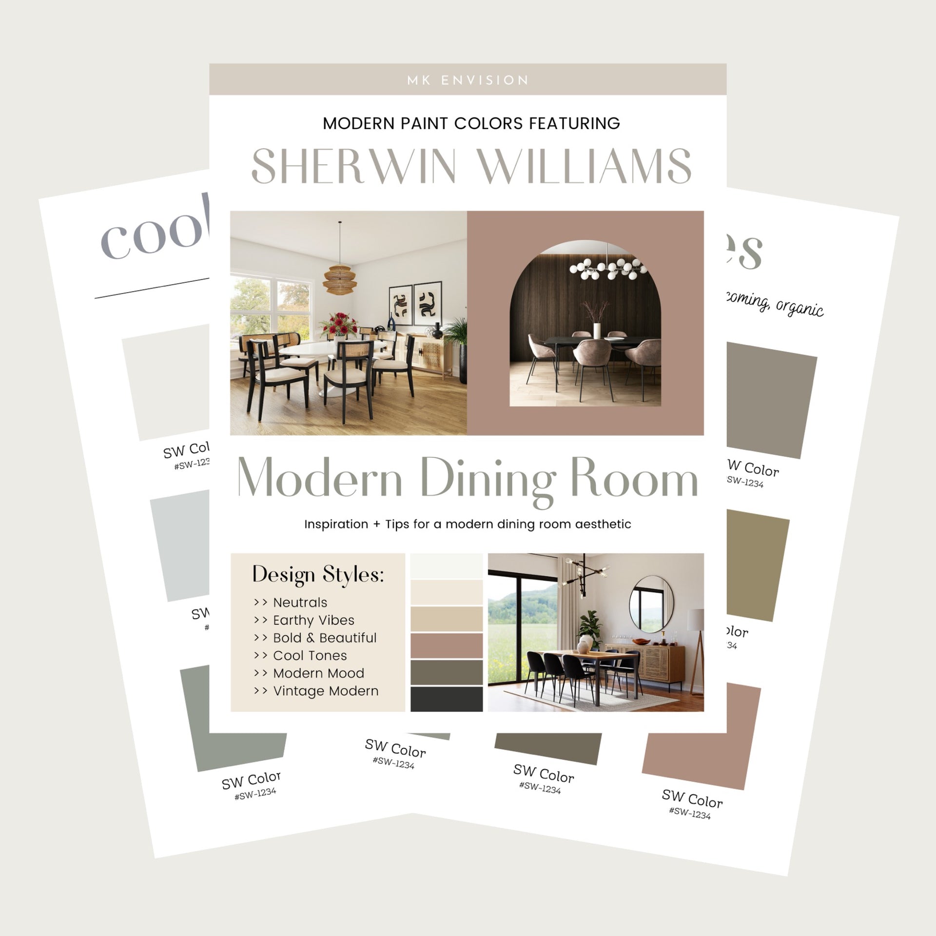 Modern Dining Room Paint Palettes - Sherwin Williams