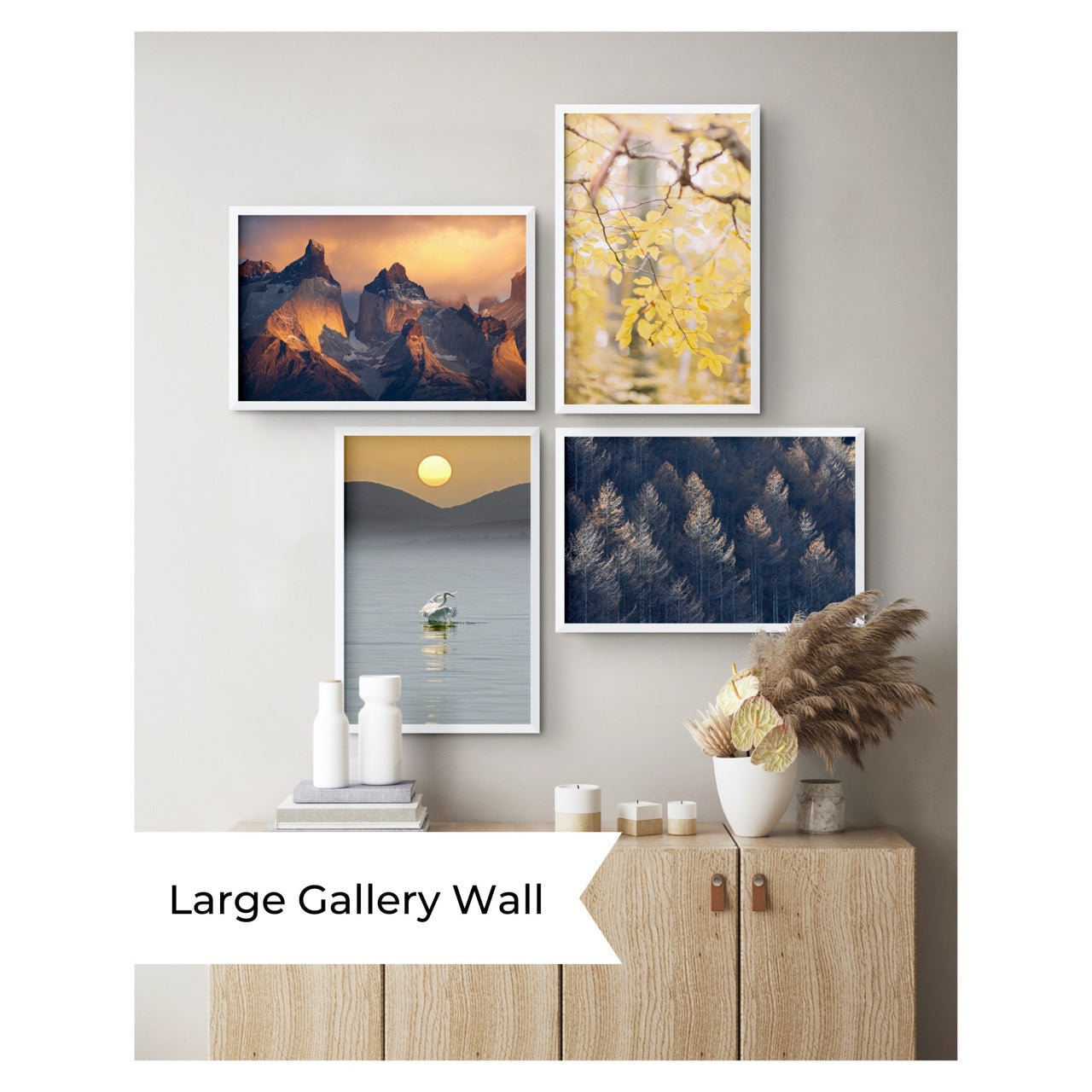 Monochromatic Coast Gallery Wall  5 Piece Art Set - MK Envision Galleries