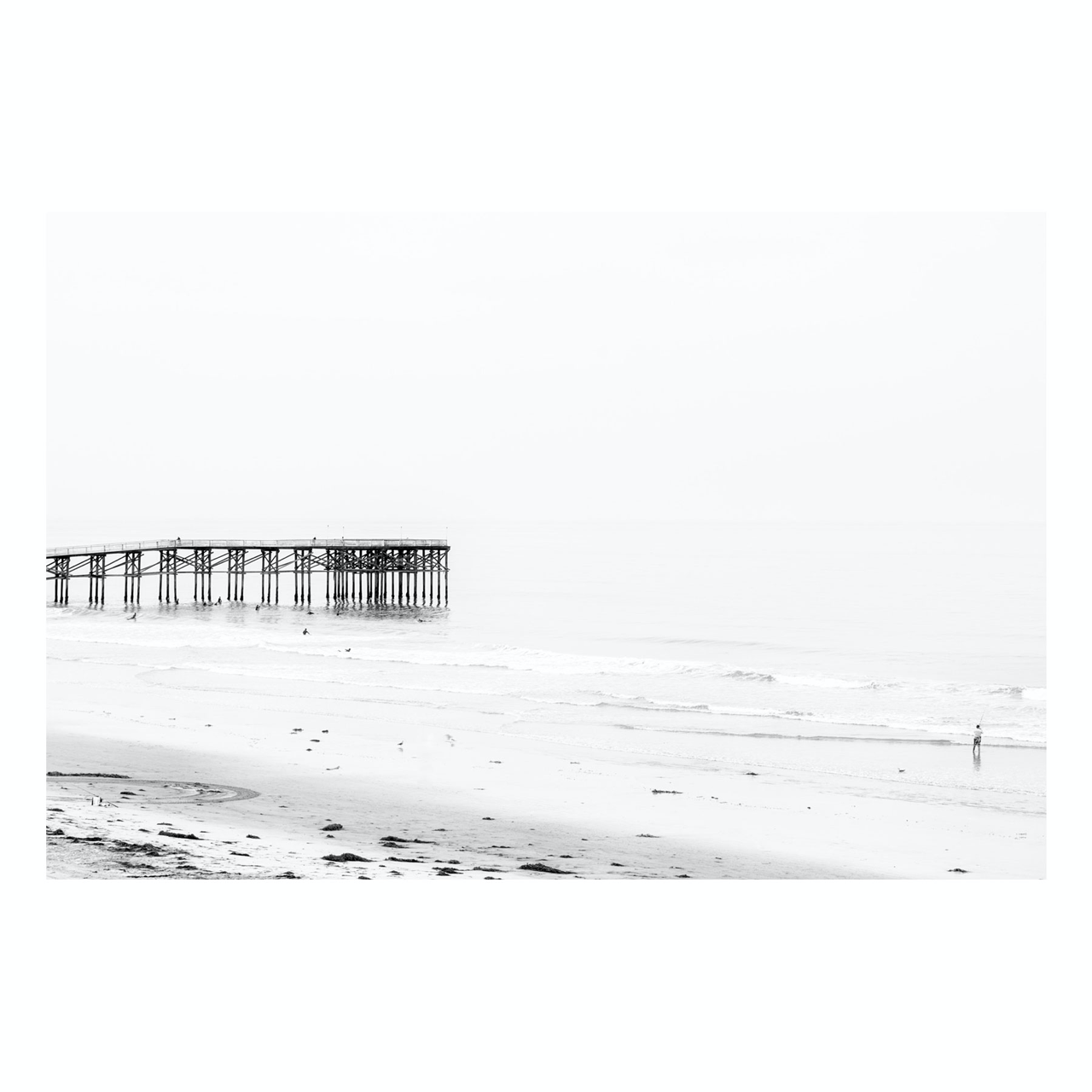 Fine Art Prints - "At The End" | Black & White Beach Pier Photograph