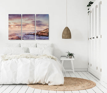 Fine Art Prints - "Dreamy Sunset Cliffs" Triptych | Coastal Wall Art Set