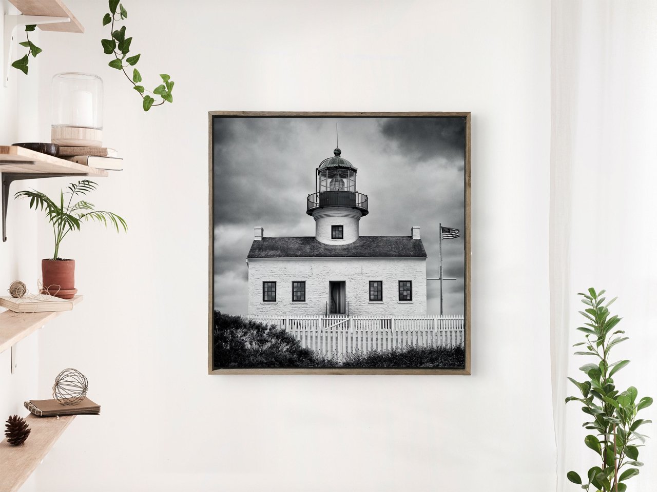 20x20 Barn Wood Picture Frames, 2 inch Wide, Lighthouse Series