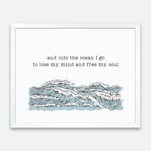 Graphic Art Print - "Into The Ocean" | Graphic Art Print