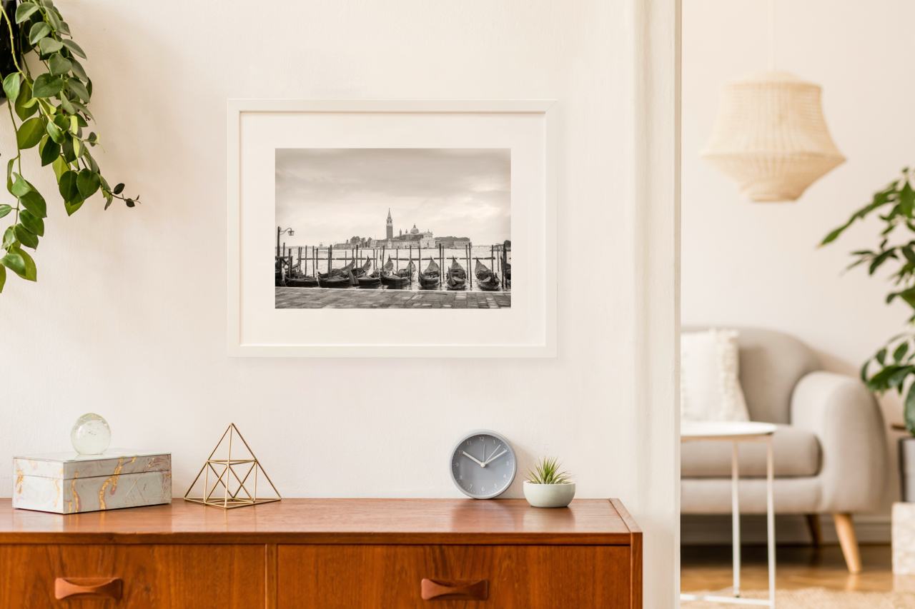 Matted Prints - "Gondolas At Piazzetta Di San Marco" | Matted Print