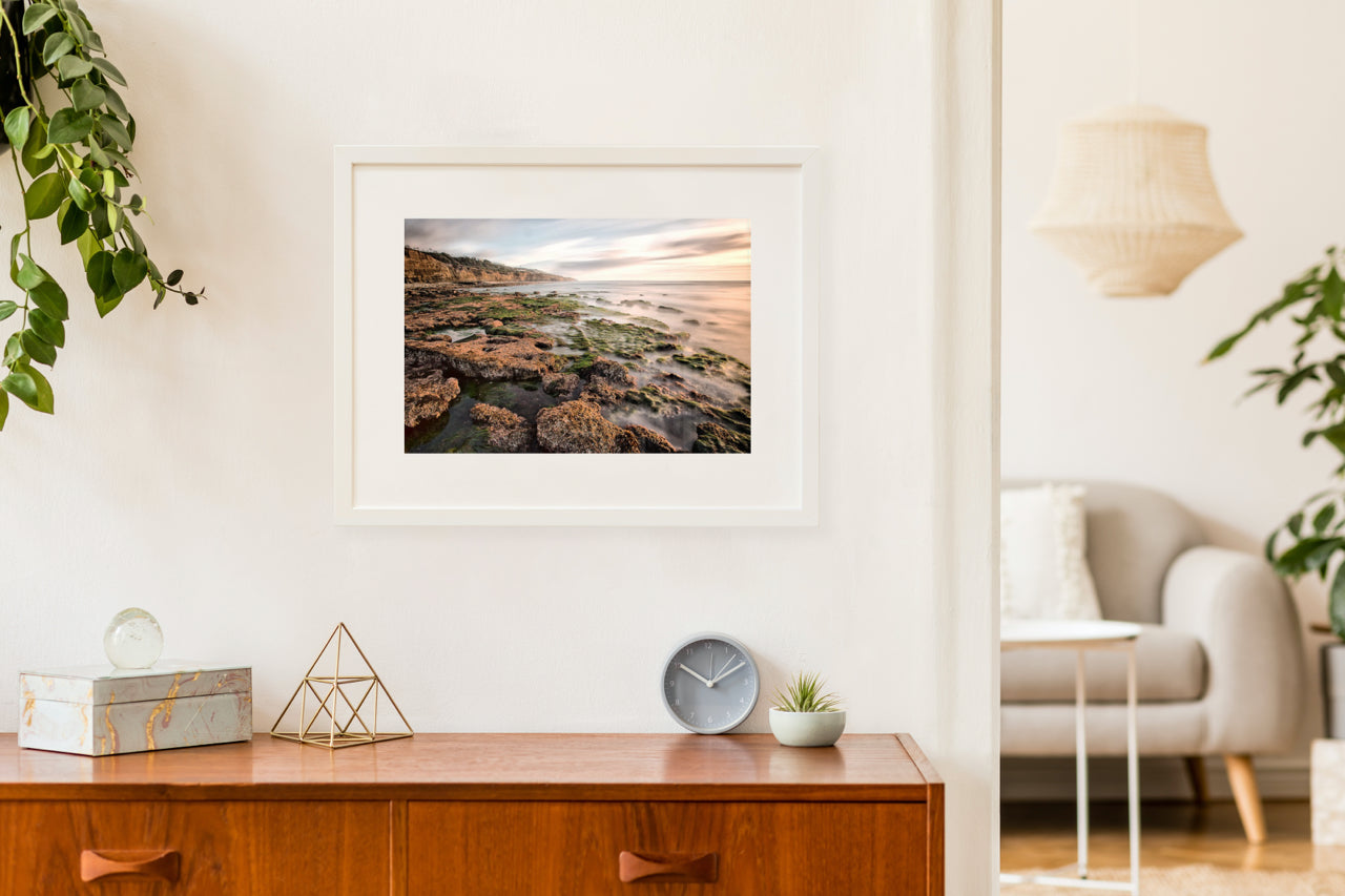 Matted Prints - Low Tide At Sunset Cliffs