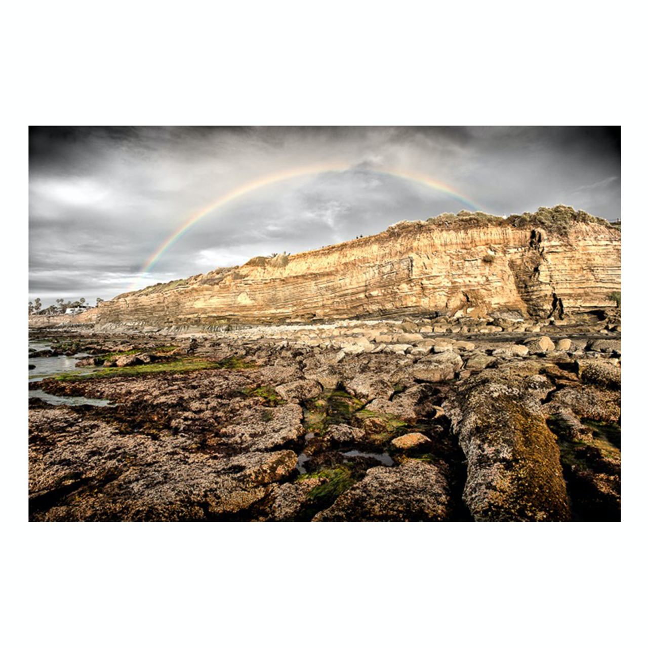 Matted Prints - "Sunset Cliffs Rainbow" | Beach Photography Prints