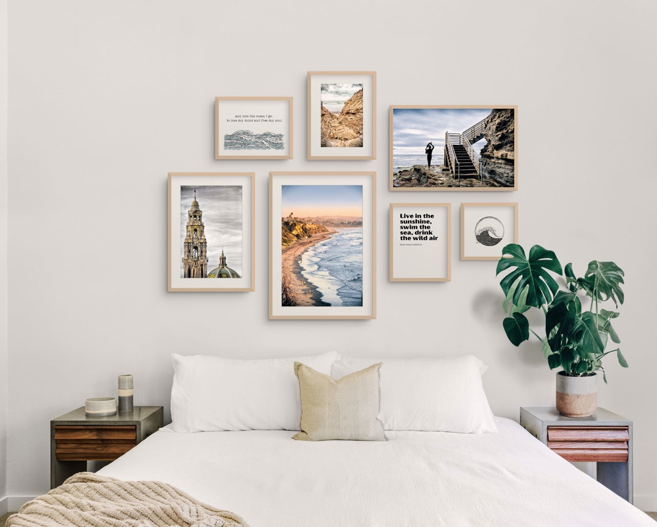 San Diego Vibes Gallery Wall  7 Piece Art Set - MK Envision Galleries