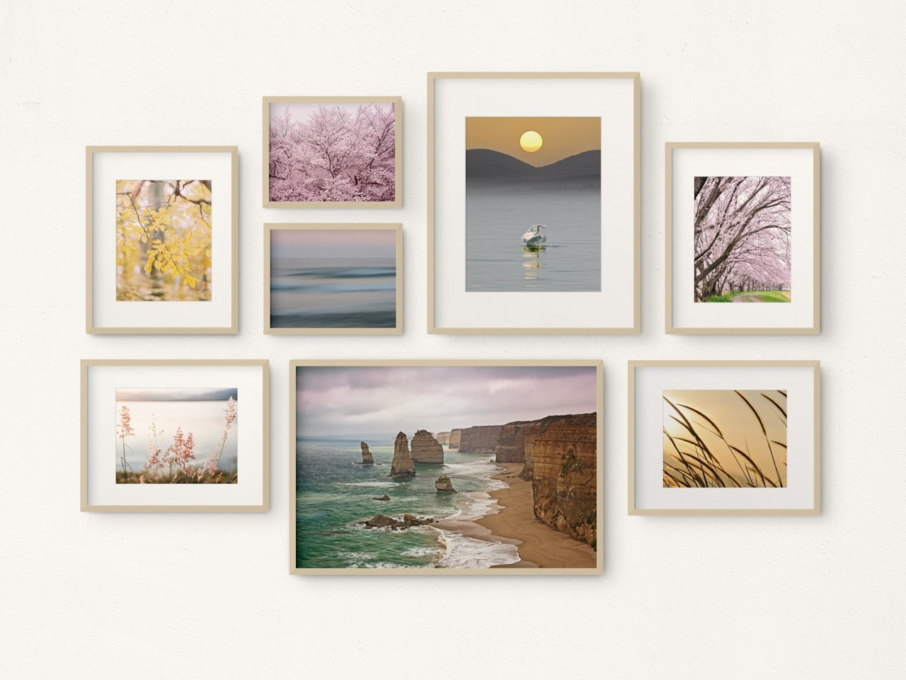 Serenity Gallery Wall  8 Piece Art Set - MK Envision Galleries