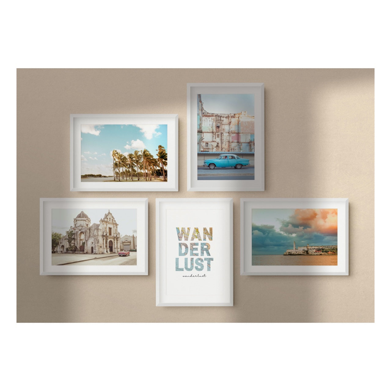 "Wanderlust Gallery Wall" | 5 Piece Art Set