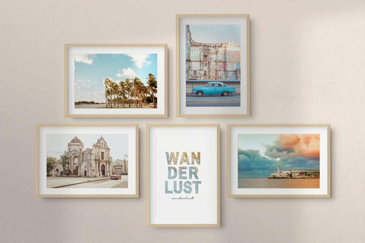 "Wanderlust Gallery Wall" | 5 Piece Art Set