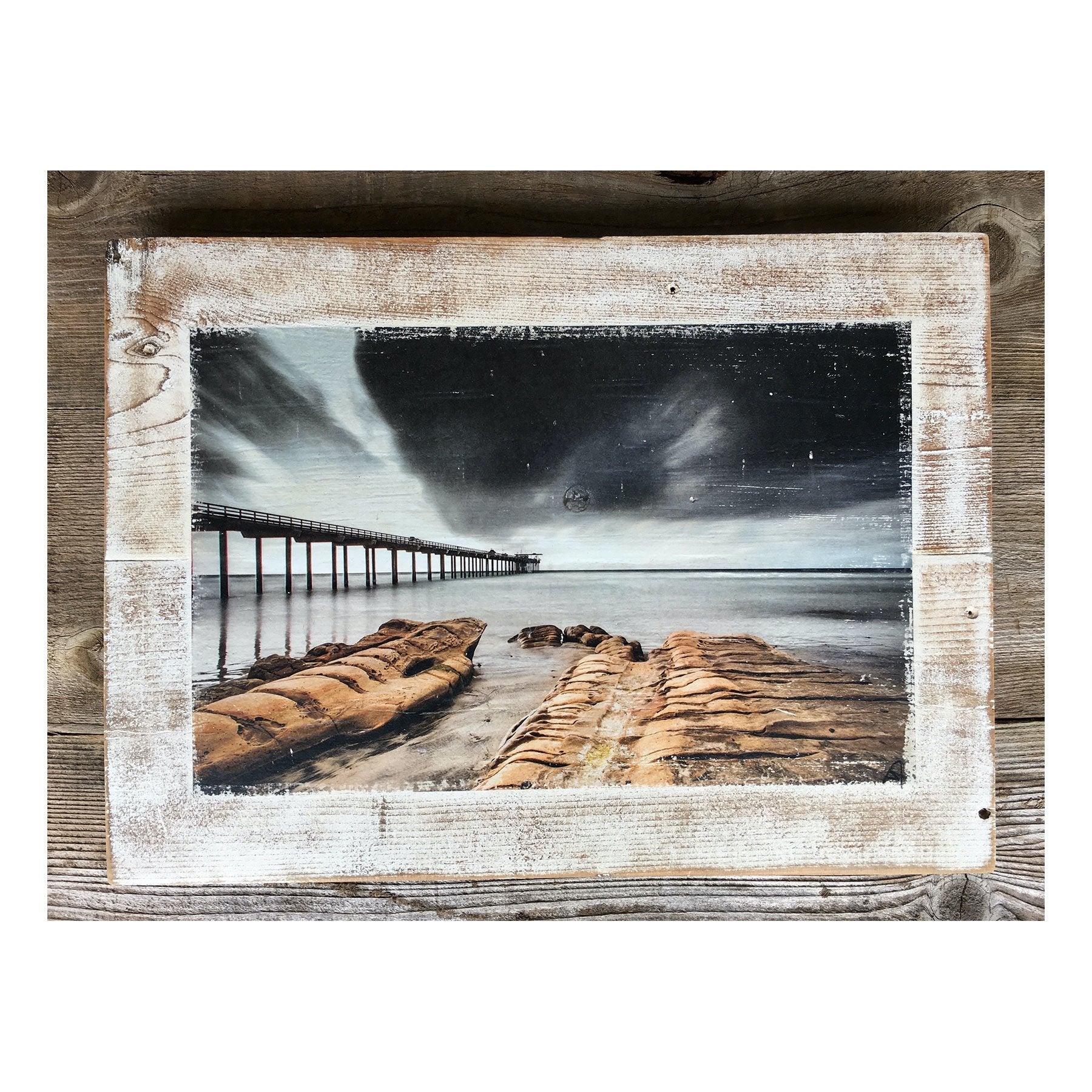 Wood Art Print - Black Clouds
