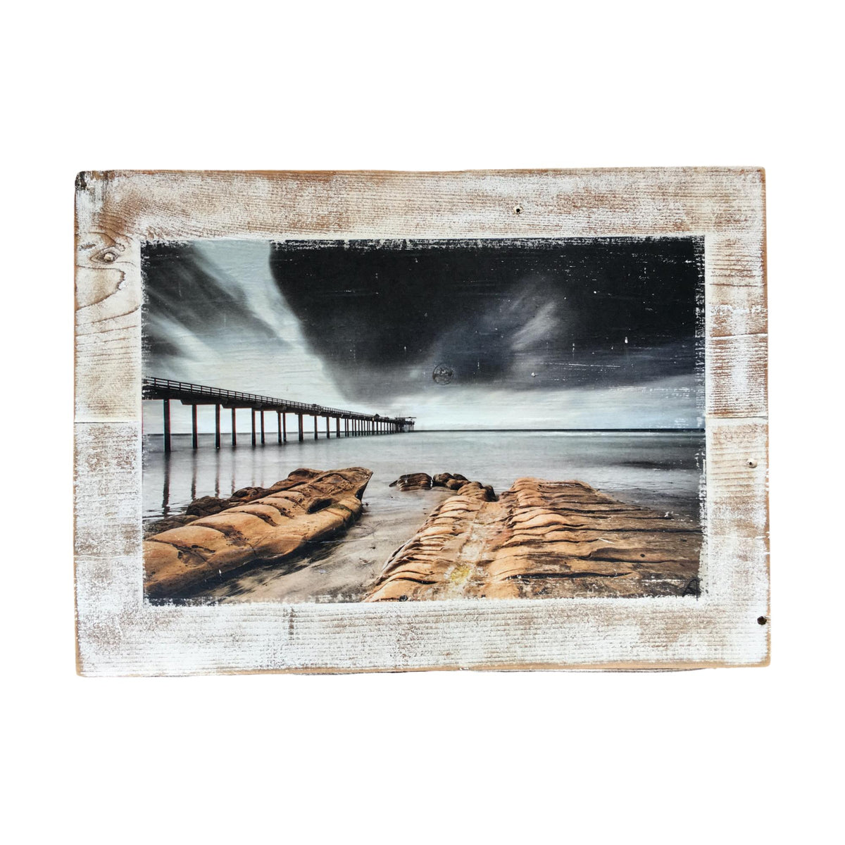 Wood Art Print - "Black Clouds" | Wood Surf Wall Art