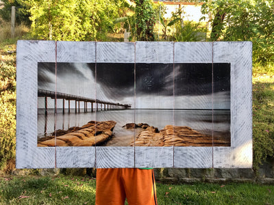 Wood Art Print - "Black Clouds" | Wood Surf Wall Art