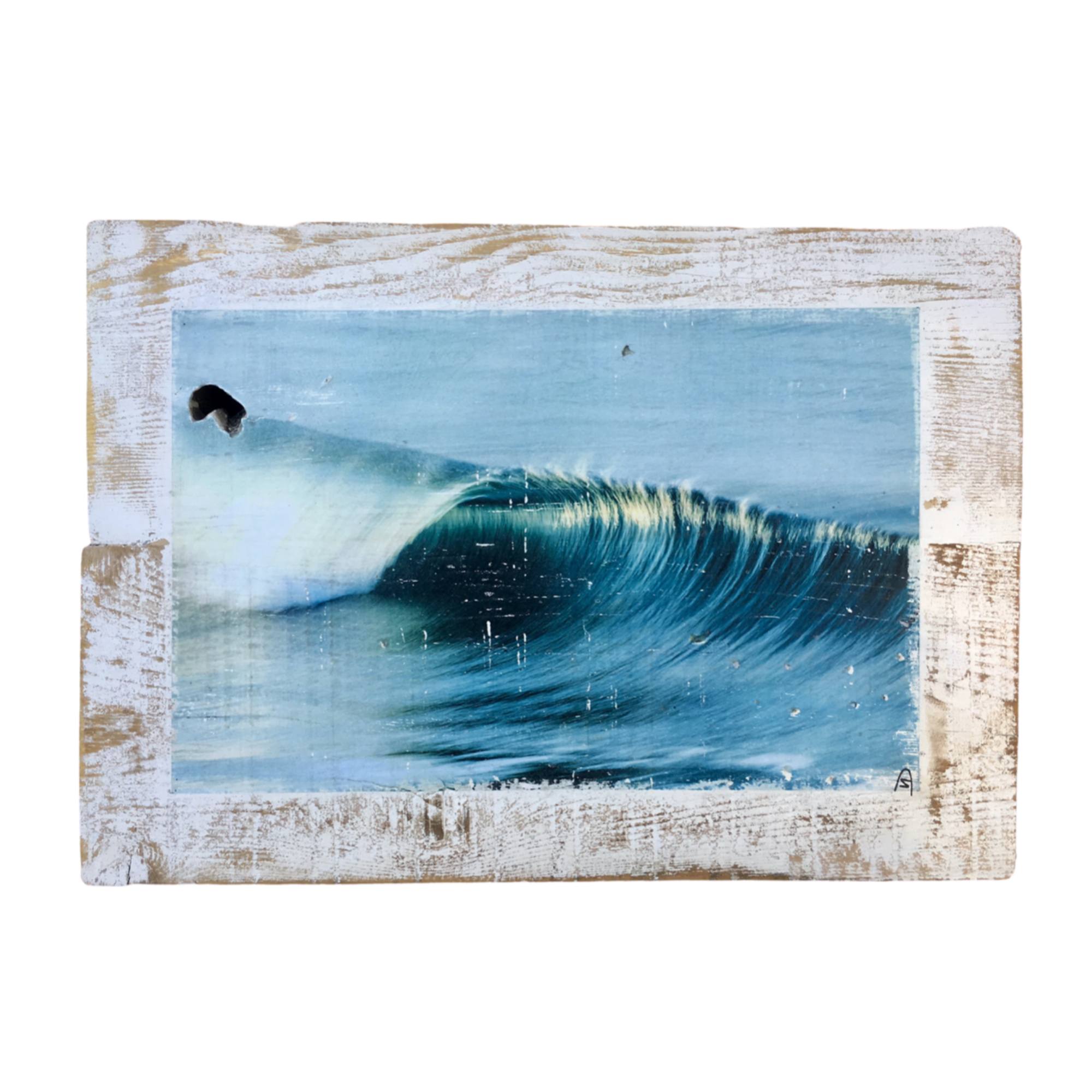Wood Art Print - "Blue Crush"| Wood Surf Wall Art